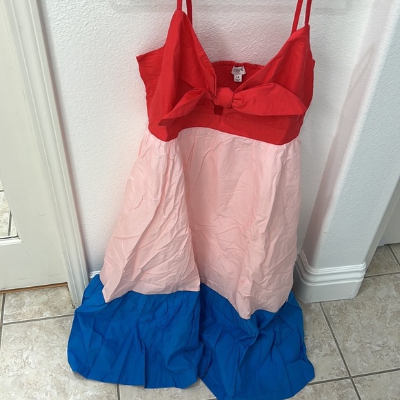 NEW J.Crew Colorblock tie-front cutout midi dress - Picture 8 of 13